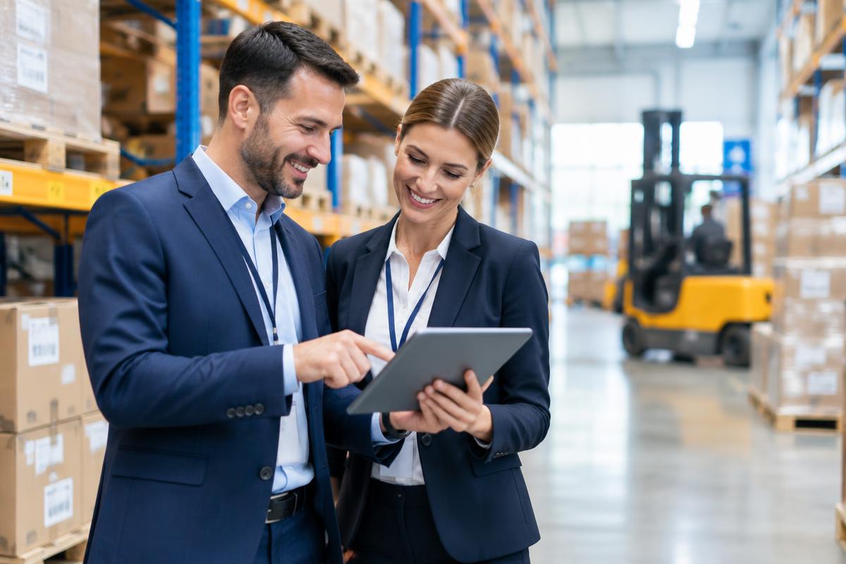 CZ LOGISTICS professionals reviewing shipment documents in a warehouse